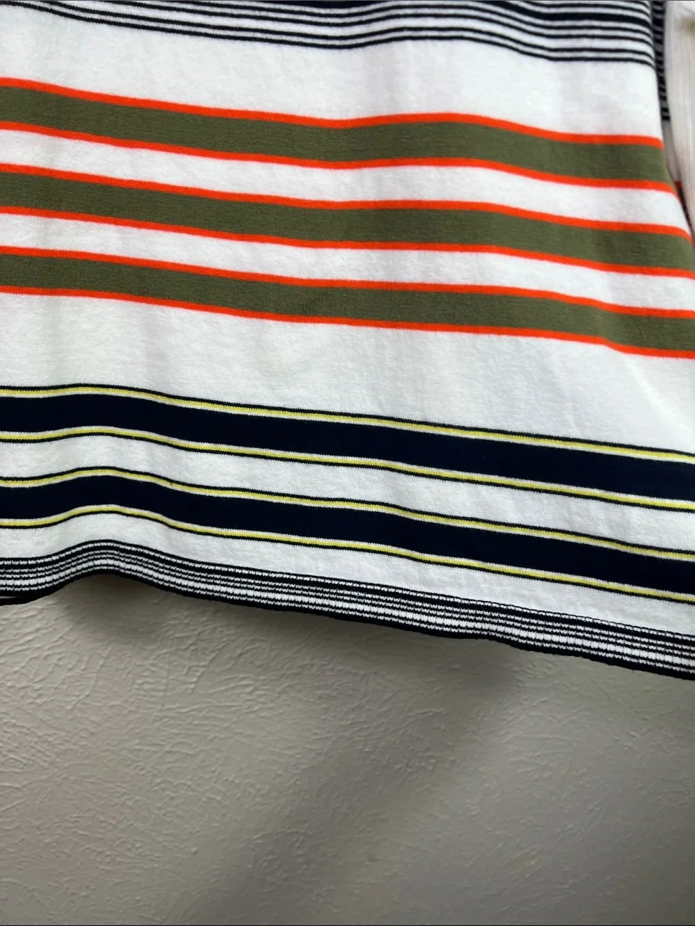 Cabi Parasol Cabana Stripe 3/4 Sleeve Pullover Sweater XL